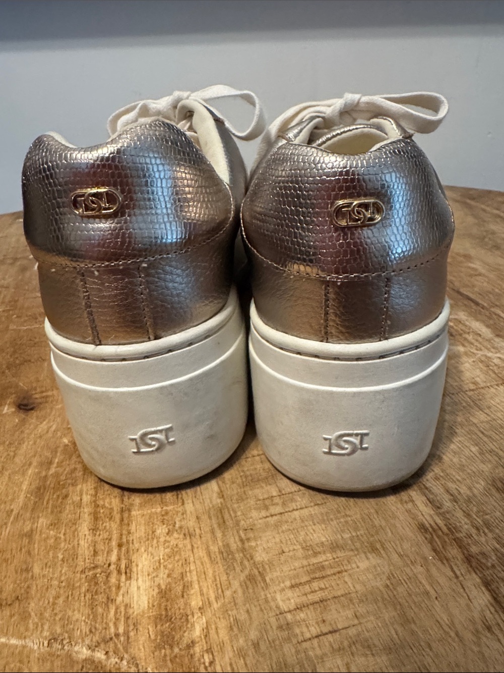Dune London Metallic Silver Platform Sneakers - Picture 3 of 5